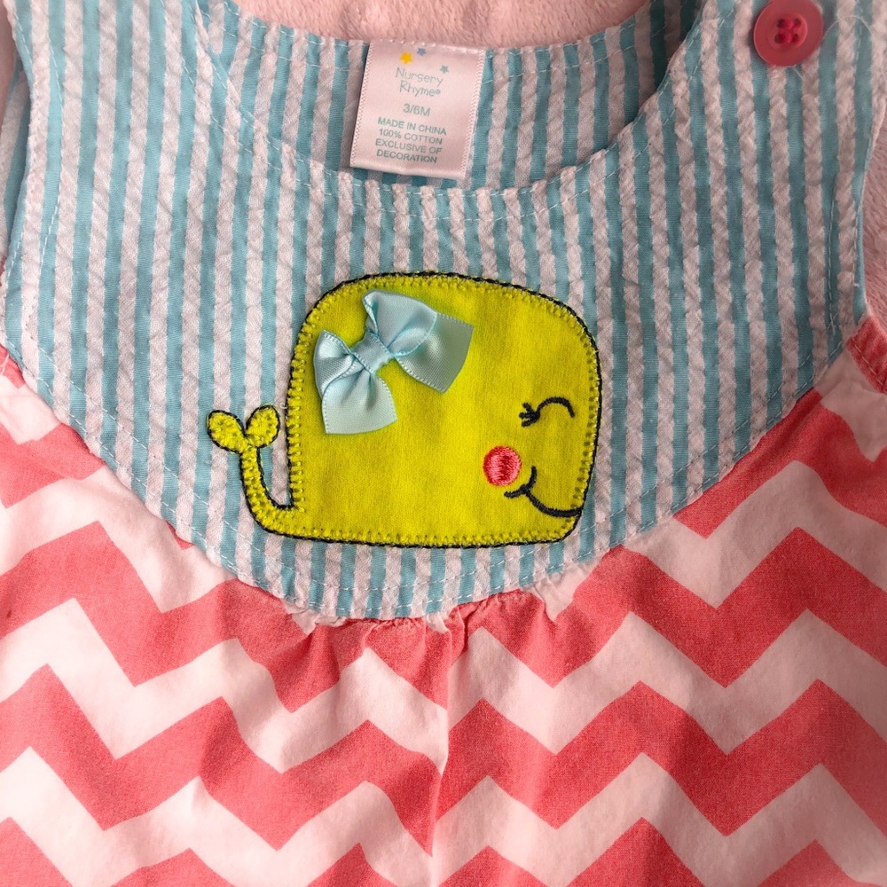 Infant Nautical Whale outfit w/ Chevron & Ruffles